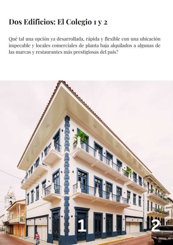 Corner commercial and residential colonial building with balconies in Casco Viejo Panama