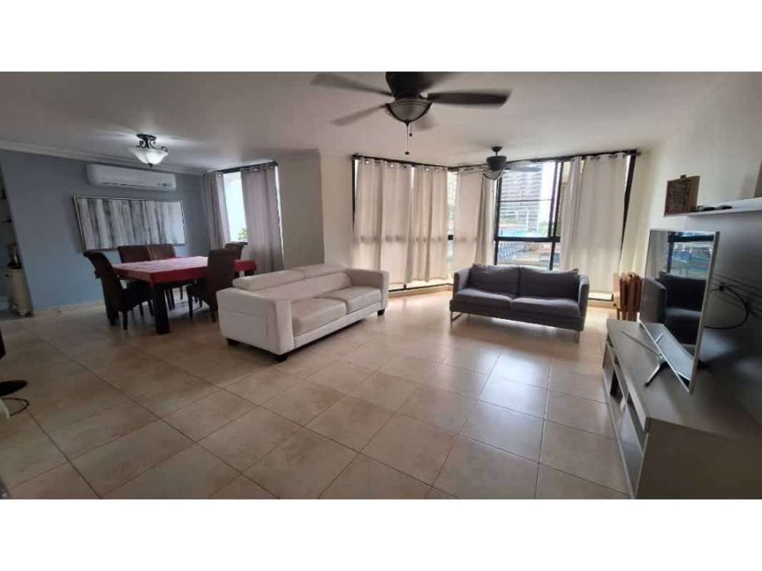 Contemporary kitchen with granite countertops, stainless appliances and breakfast bar island in PH Terranova Panama City