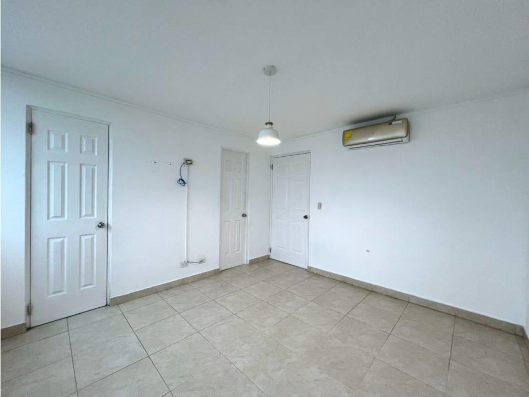 Bedroom with three white doors AC beige tile floor minimalist style PH Blue Bay Tower