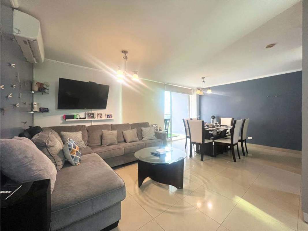 Contemporary remodeled kitchen with stone backsplash gray cabinets Costa del Este Panama