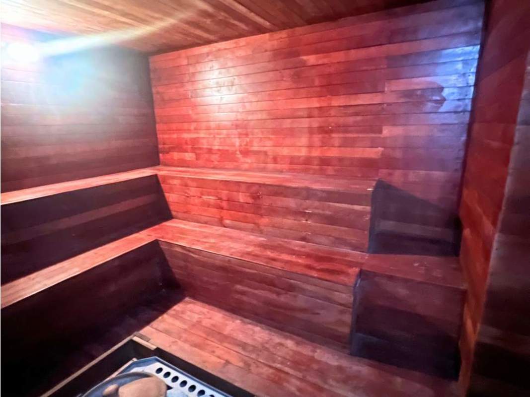 Wooden sauna interior PH Pijao Costa del Este condominium Panama