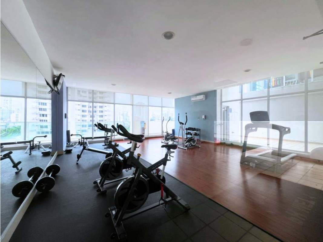 Covered indoor pool with jacuzzi skyline views PH MET Tower Panama City