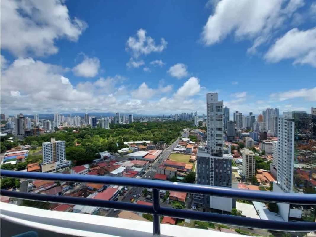 Open dining area connected to kitchen in PH Montemar San Francisco Panama City