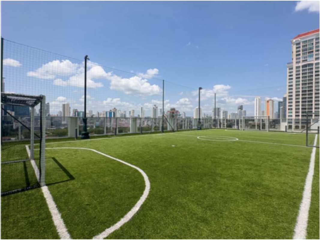 Rooftop enclosed soccer mini field PH The Towers Panama City