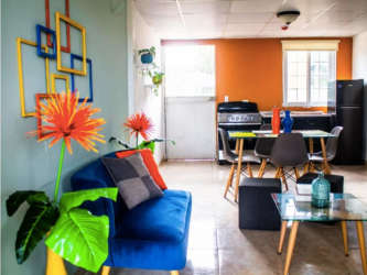 Colorful dining kitchen area designed for short-term rental use Río Hato Panama