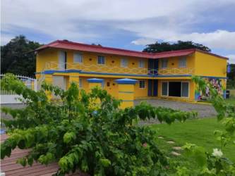 Colorful two-story apart-hotel with balconies, garden and tropical design in Río Hato Panama