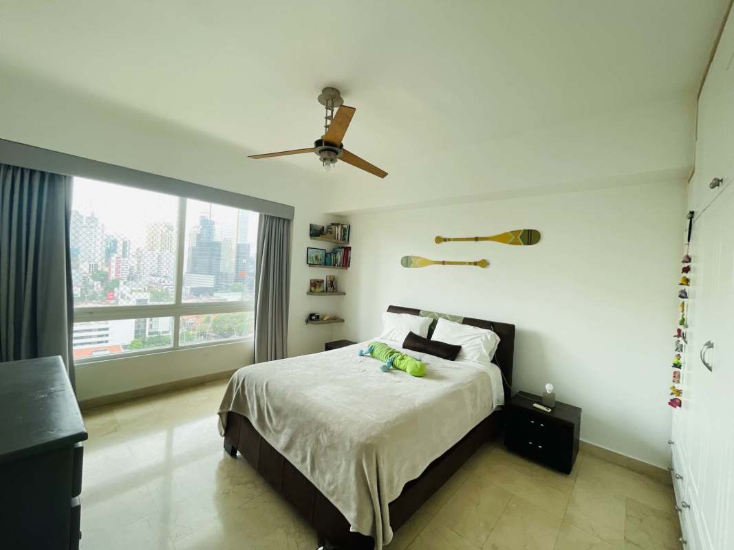 Open-concept multipurpose living dining area with marble floors sea views PH BICSA Panama City