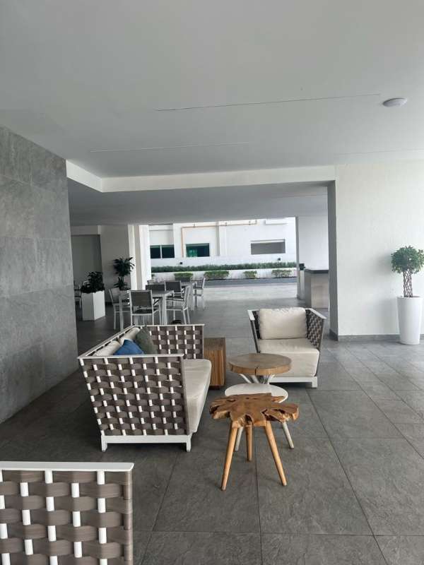 Kitchen with granite countertops, overhead cabinets and tile floor in PH Dinasty Panama