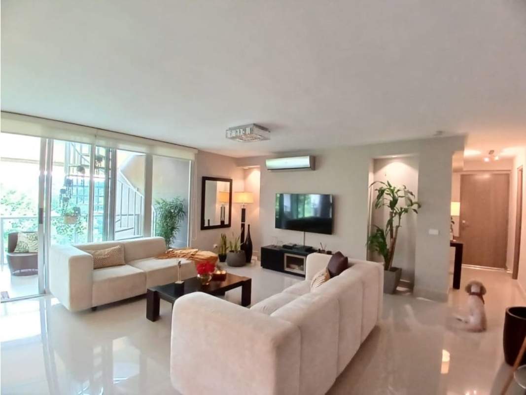 Elegant open-plan living dining with floor-to-ceiling windows in PH Clayton Hills Clayton Panama