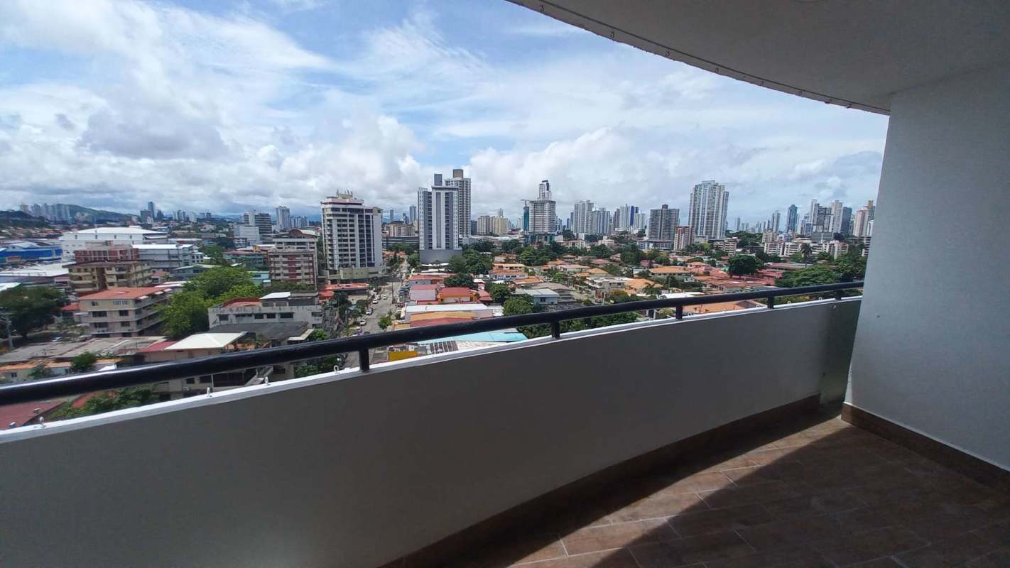 Apartment balcony overlooking Panama City skyline PH Parques del Carmen Bella Vista