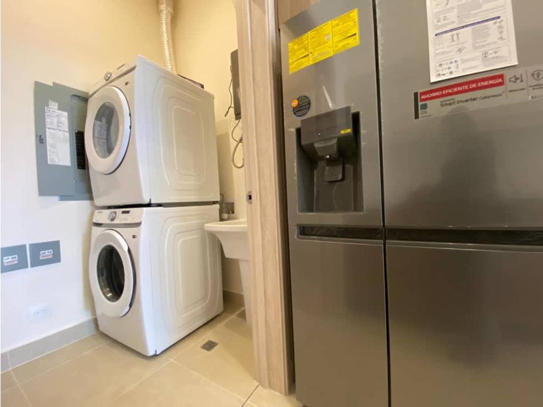 Furnished bedroom modern decor city skyline views in Santa Maria Park Tower Panama City