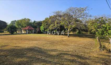 Large empty lot with mature trees and small building in Rio Mar San Carlos