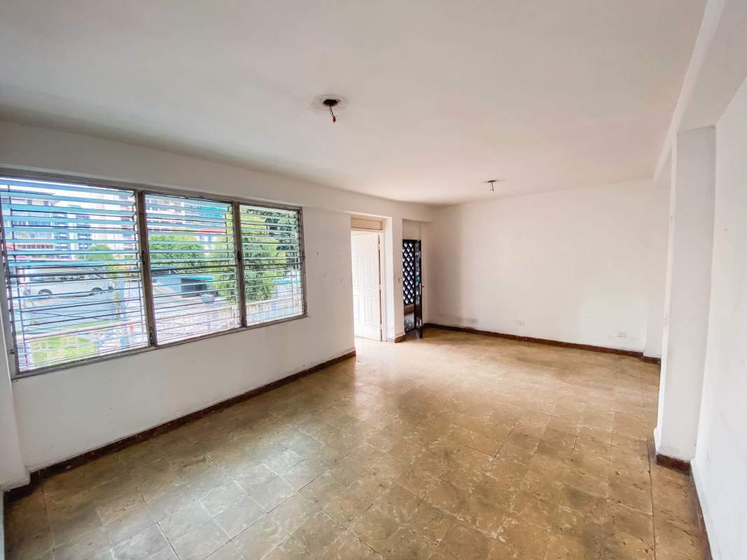 Open living and dining space with tile flooring and balcony in PH My Boy El Cangrejo Panama