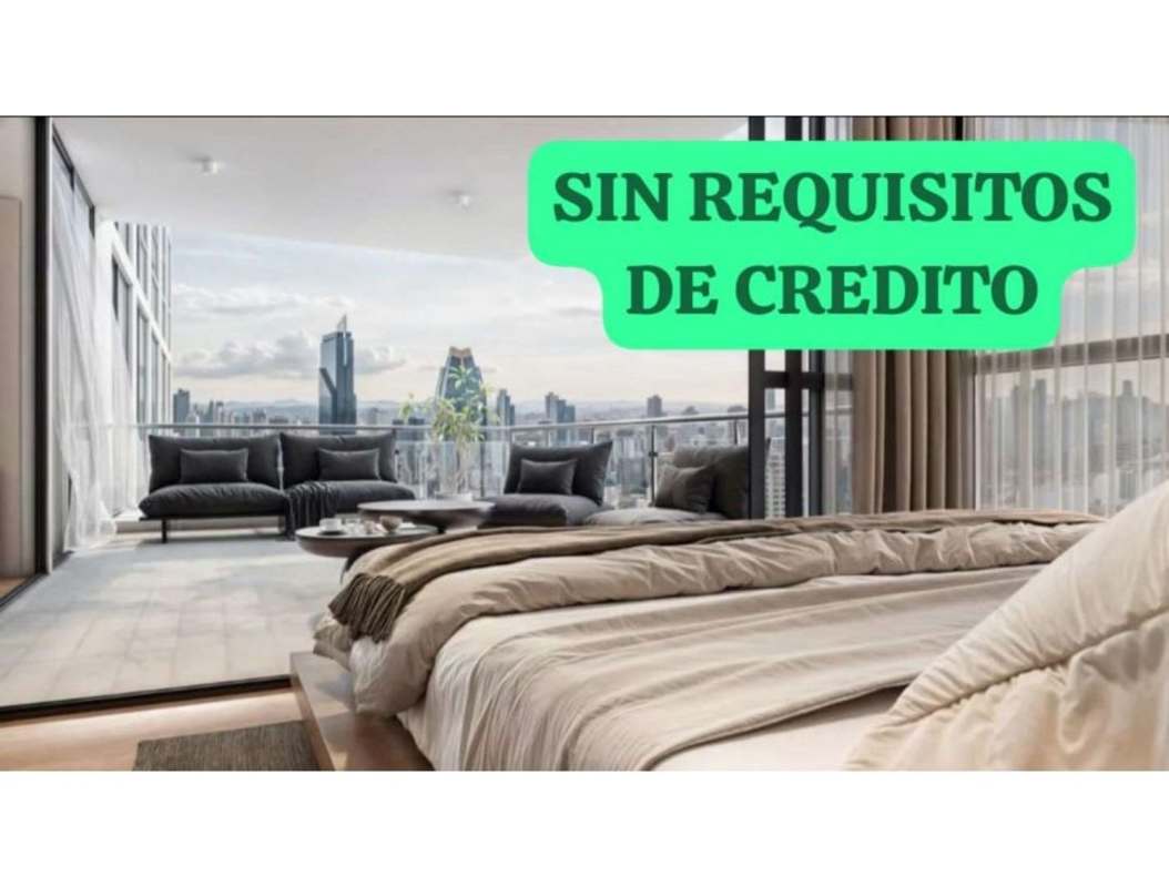 Bedroom with large private balcony and skyline ocean views PH Moderna Panama