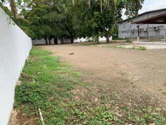 Large vacant dirt lot fenced with trees in La Mitra Chorrera Panama West