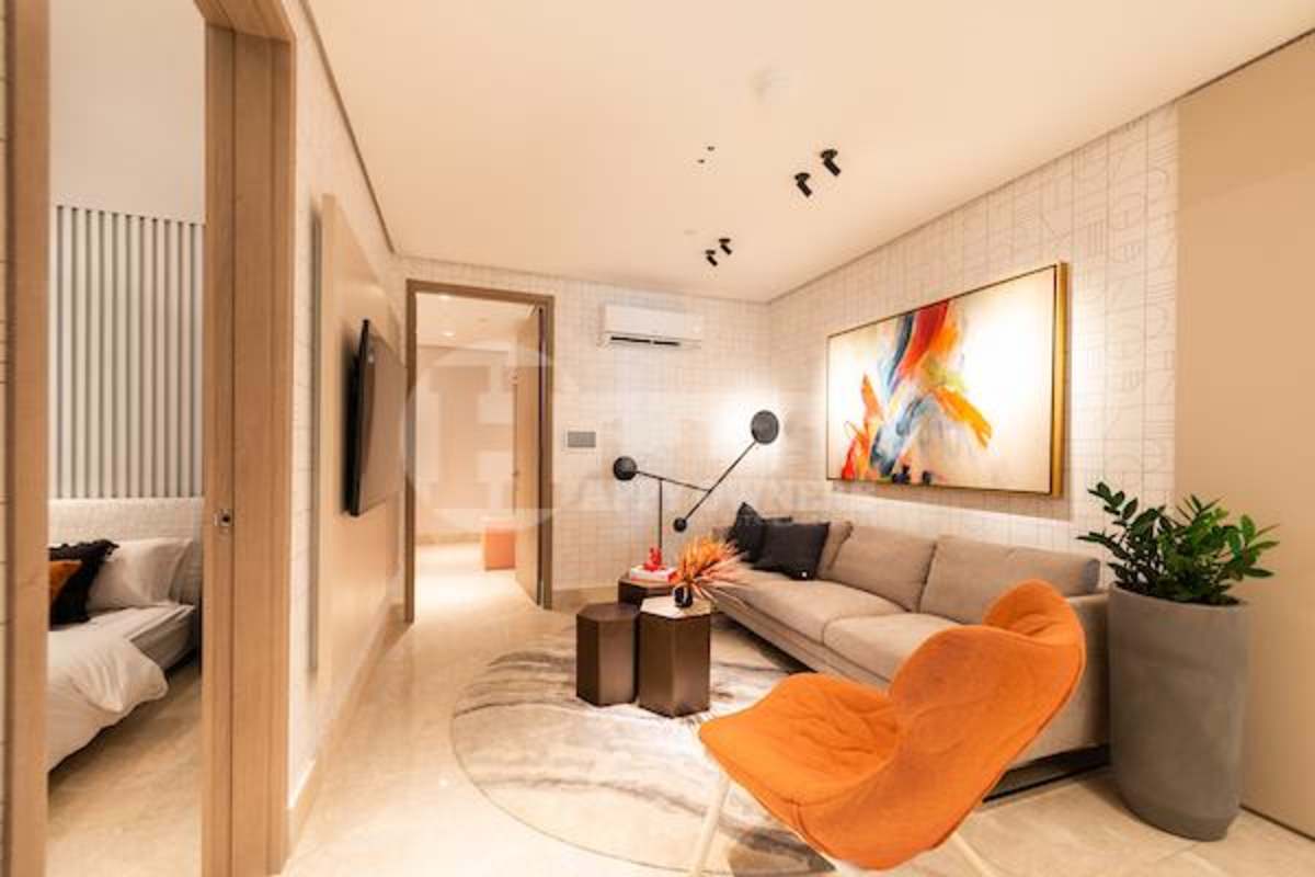 Modern kitchen with granite counters and imported finishes at PH Costanera Panama