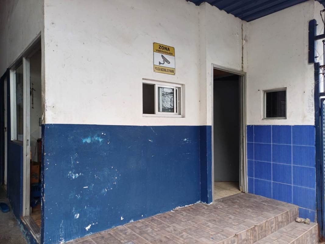 Main entrance gate and office facade of commercial warehouse Curundu Panama