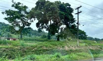 Aerial photo highlighting location of commercial land near Pan-American Highway and Colón Free Zone