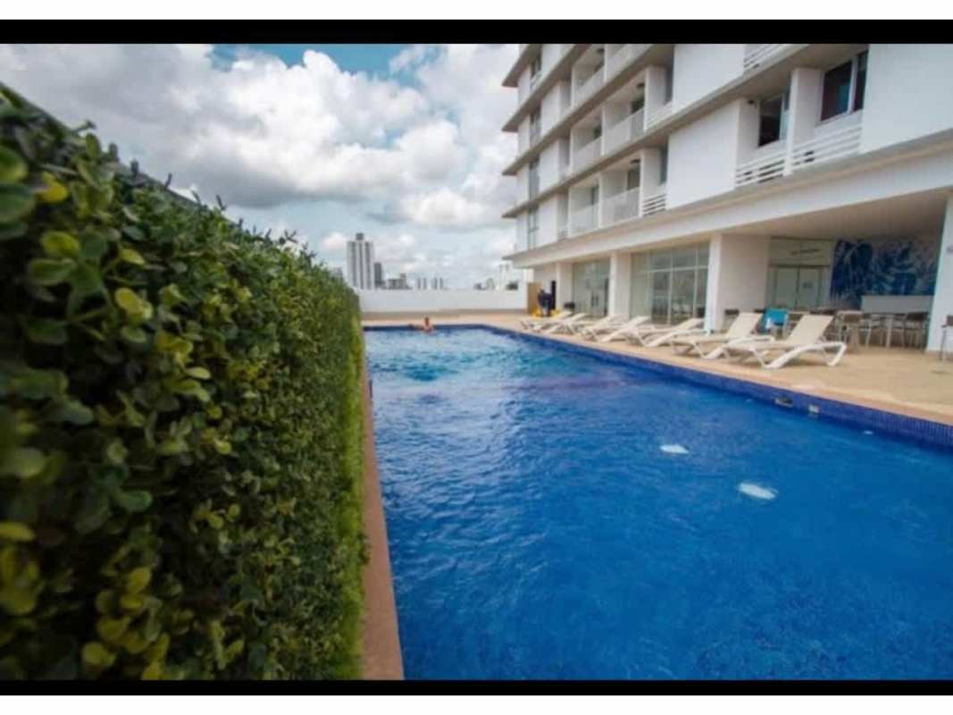 Exterior amenity area with swimming pool at PH Alegria Panama