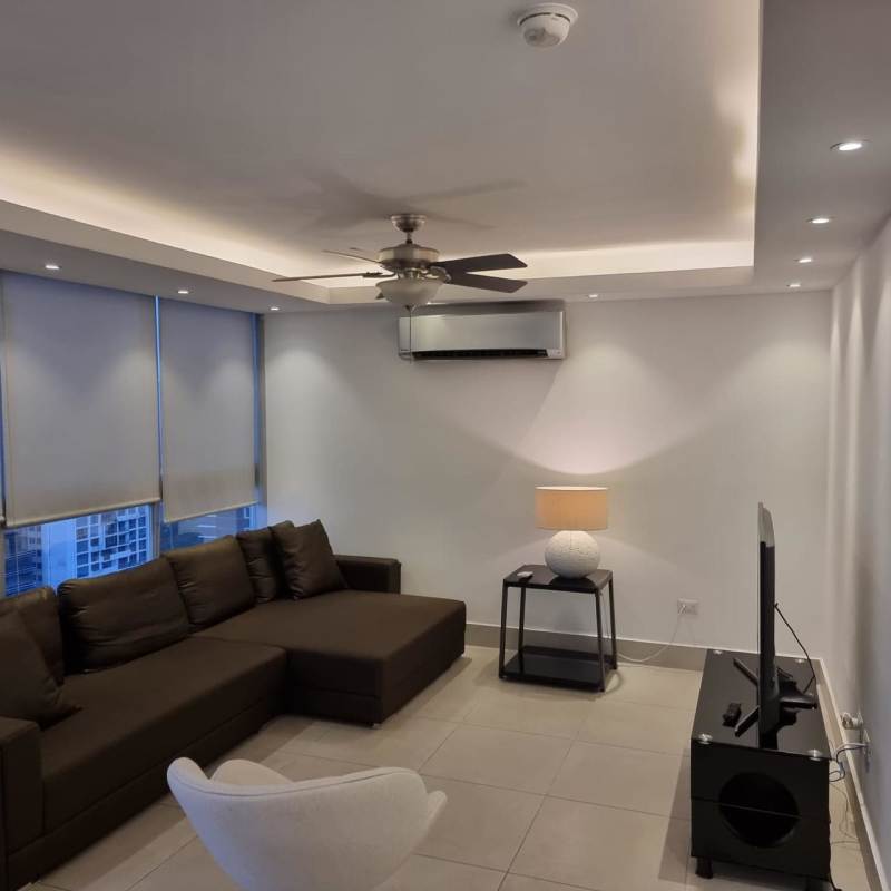 Bright second bedroom with split AC, built-in closet at PH Park City Obarrio Panama