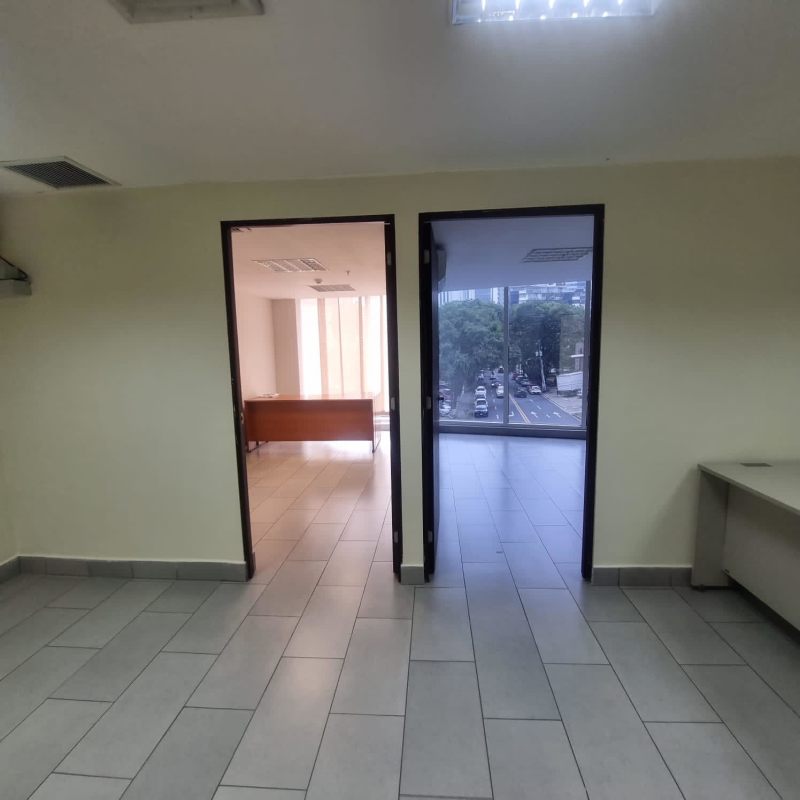 Bright reception or coworking space inside commercial building in Panama