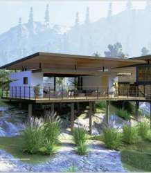 Contemporary mountain cabin with terrace overlooking nature near El Valle Panama