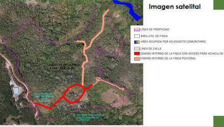 Aerial satellite topographic image showing land boundaries near El Valle Coclé Panama