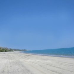 Aerial image outlining large beachfront property with natural vegetation and ocean access in Bijao Panama