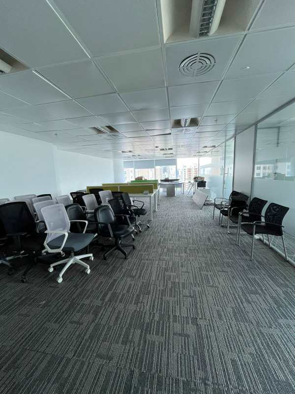 Glass-partitioned executive private office with city view in PH Oceania Business Plaza Tower 2000 Panama City