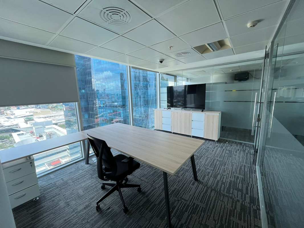 Office kitchen and dining area with appliances PH Oceania Business Plaza Tower 2000 Panama