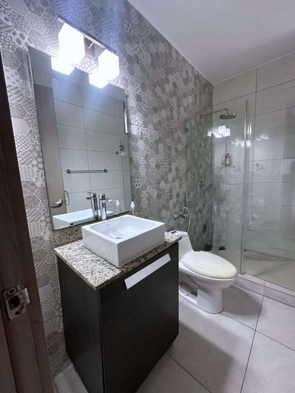 Modern bathroom vessel sink granite top PH Luxor 300 apartment for sale Panama City