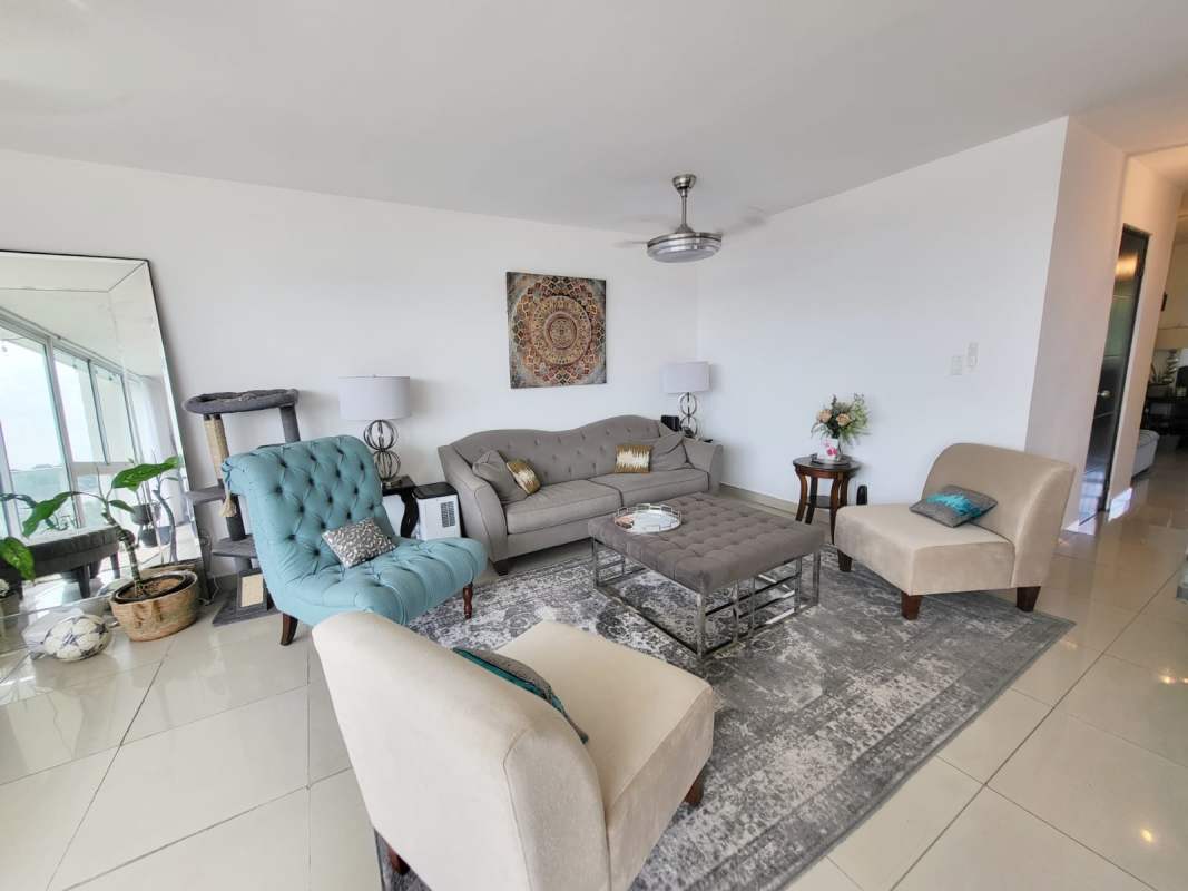 Bright modern living room with panoramic city and nature views PH Pine Hill Albrook Panama