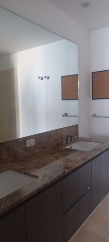 Elegant bathroom double sinks marble counter PH The Ocean Club Panama