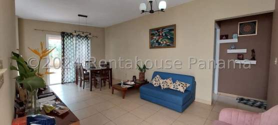 Open-plan living dining room with windows and ceramic tile in Arboleda Los Olivos La Chorrera