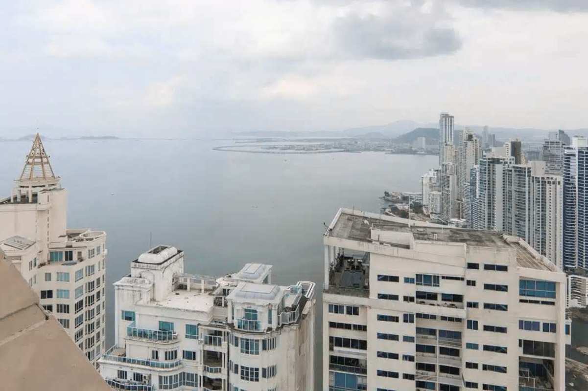 Luxurious master bedroom panoramic view balcony JW Marriott Panama City