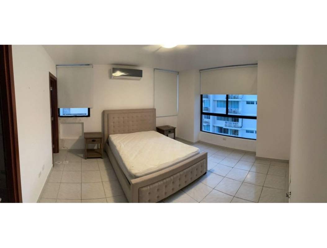 Spacious modern kitchen with granite countertops and full appliances in Punta Pacifica apartment for rent