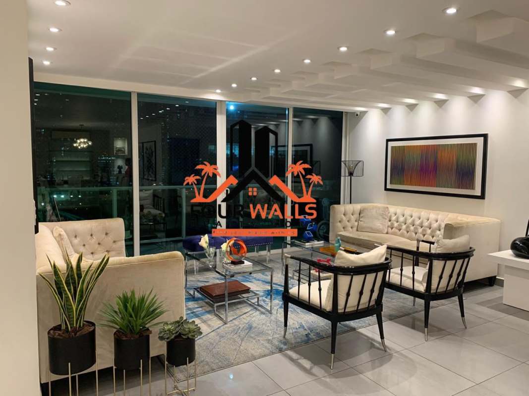 Contemporary renovated kitchen with granite countertops and stainless appliances in PH Mystic Point Punta Pacifica