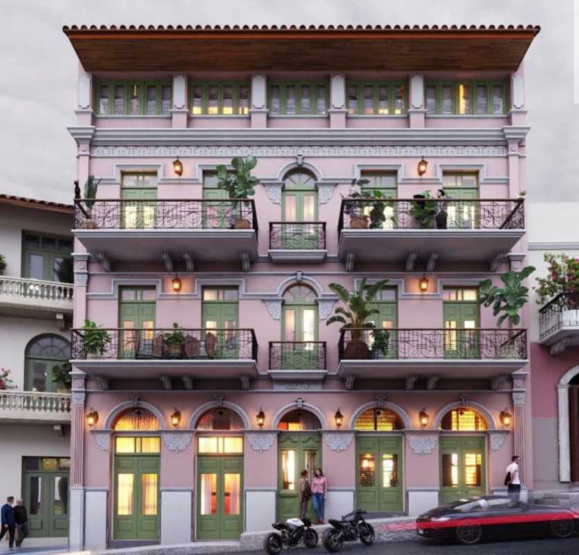 Unfinished retail office unit with exposed pipes large windows Casco Viejo Panama