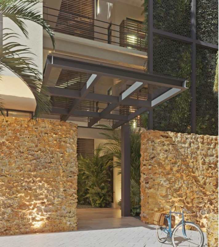 Architectural plan commercial retail units outdoor spaces Casco Viejo Panama