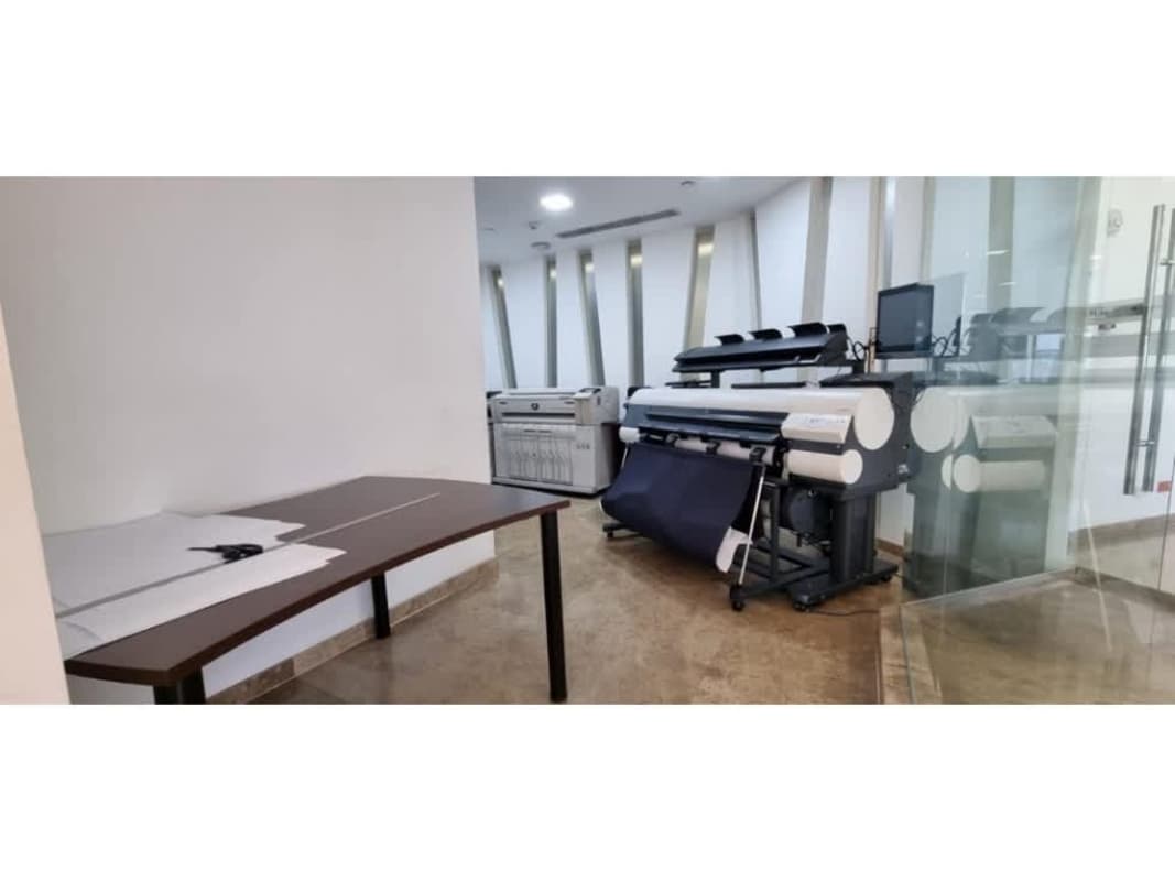 Office reception area with modern furniture in PH BICSA Tower Panama