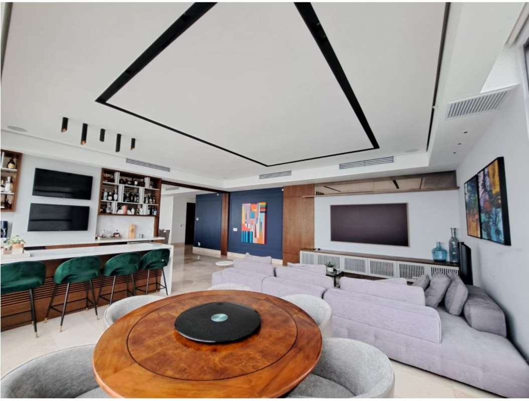 Modern luxury kitchen with island stainless appliances in PH Albatross Santa Maria Panama