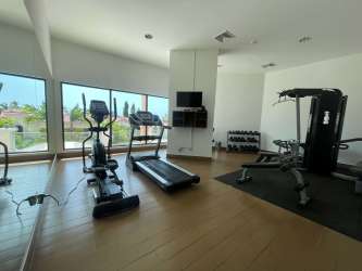 Fully equipped gym fitness facility sauna at PH Las Olas Vista Mar Panama resort