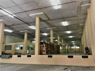 Expansive warehouse interior with structural pillars and concrete floor in Zona Libre Colón Panama