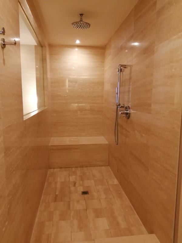 Dining area connected to lounge in luxury suite Waldorf Astoria Panama