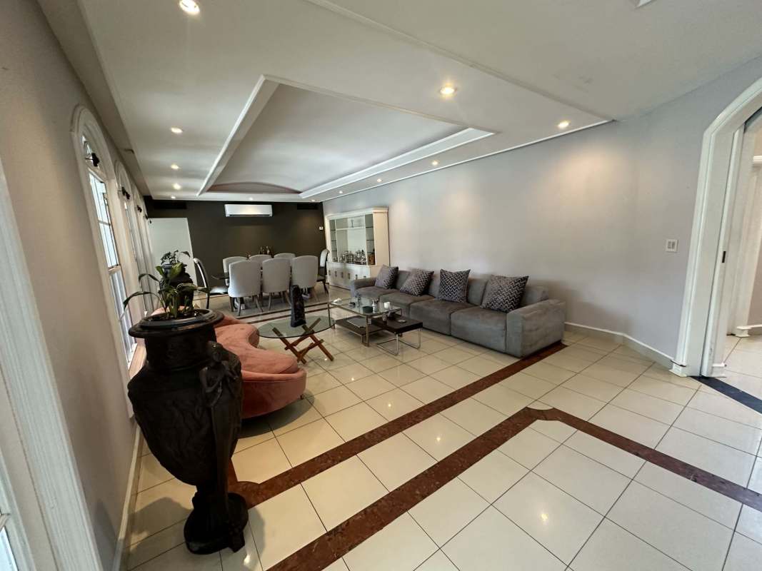 Covered terrace and patio area with outdoor dining luxury home Panama City