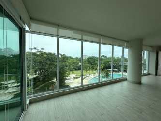Spacious balcony with ocean and tropical garden view Punta Barco Panama apartment PH Solea