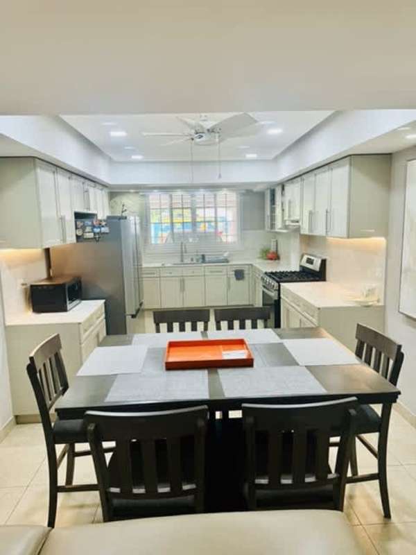 Bathroom with modern fixtures and glass enclosure in duplex rental Cardenas Clayton Panama