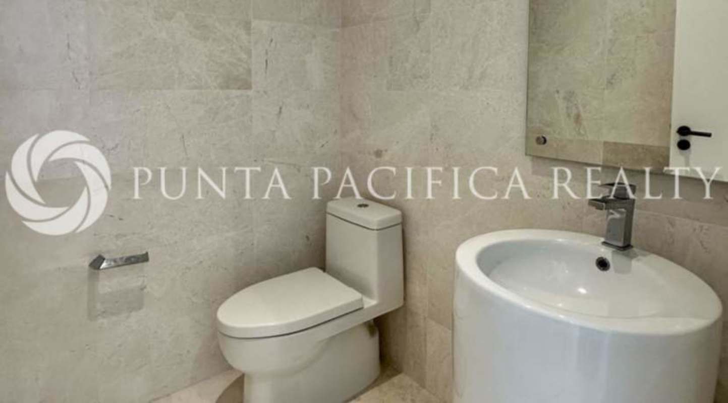 Covered spacious balcony terrace overlooking marina, oceanfront Pacific, Punta Pacifica Panama luxury rental
