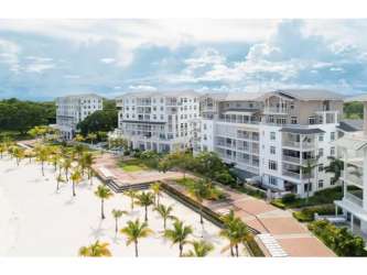 Private plunge pool with wooden deck on terrace in Marina Village Buenaventura Panama