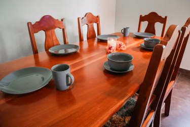 Guest bathroom with full tiled walls and modern fixtures Pedasi Panama home